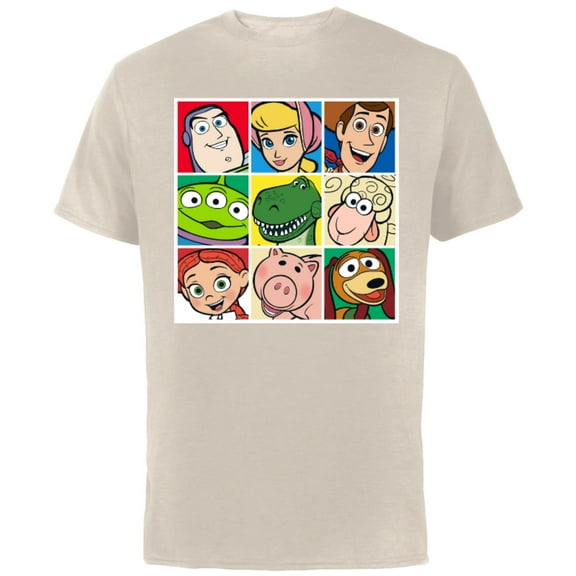 Disney Pixar Toy Story Cast Character Grid T-Shirt - Short Sleeve Cotton T-Shirt for Adults - Customized-Putty