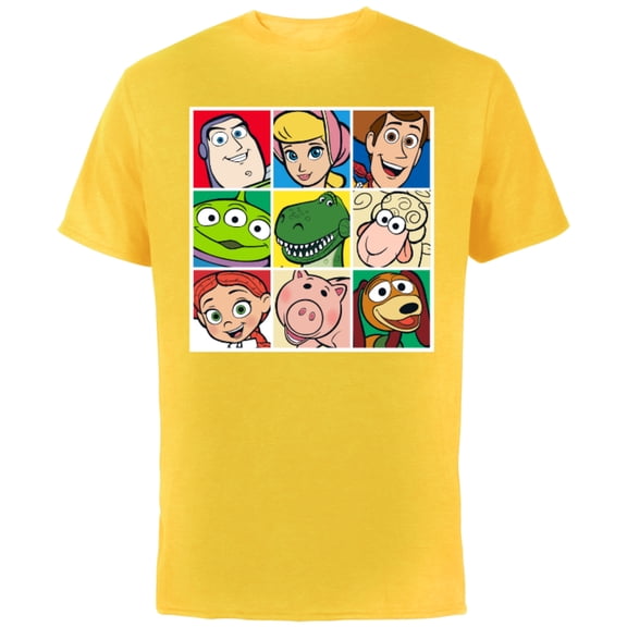 Disney Pixar Toy Story Cast Character Grid T-Shirt - Short Sleeve Cotton T-Shirt for Adults - Customized-Sunflower