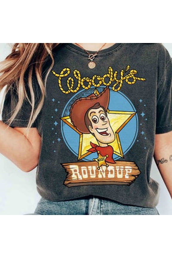 Pixar Toy Story Cowboy Woody's Round Up Retro Shirt, Woody Jessie Tee, WDW Magic Kingdom Family Vacation Holiday Gift