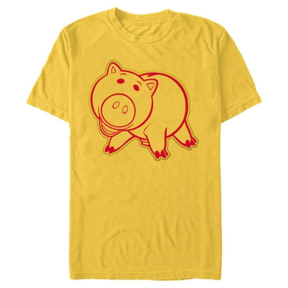 Disney Pixar Toy Story Hamm Lunar New Year T-Shirt- Short Sleeve Blended T-Shirt for Adults - Customized-Yellow