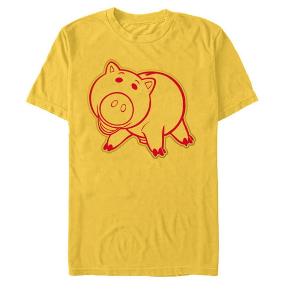 Disney Pixar Toy Story Hamm Lunar New Year T-Shirt- Short Sleeve Blended T-Shirt for Adults - Customized-Yellow