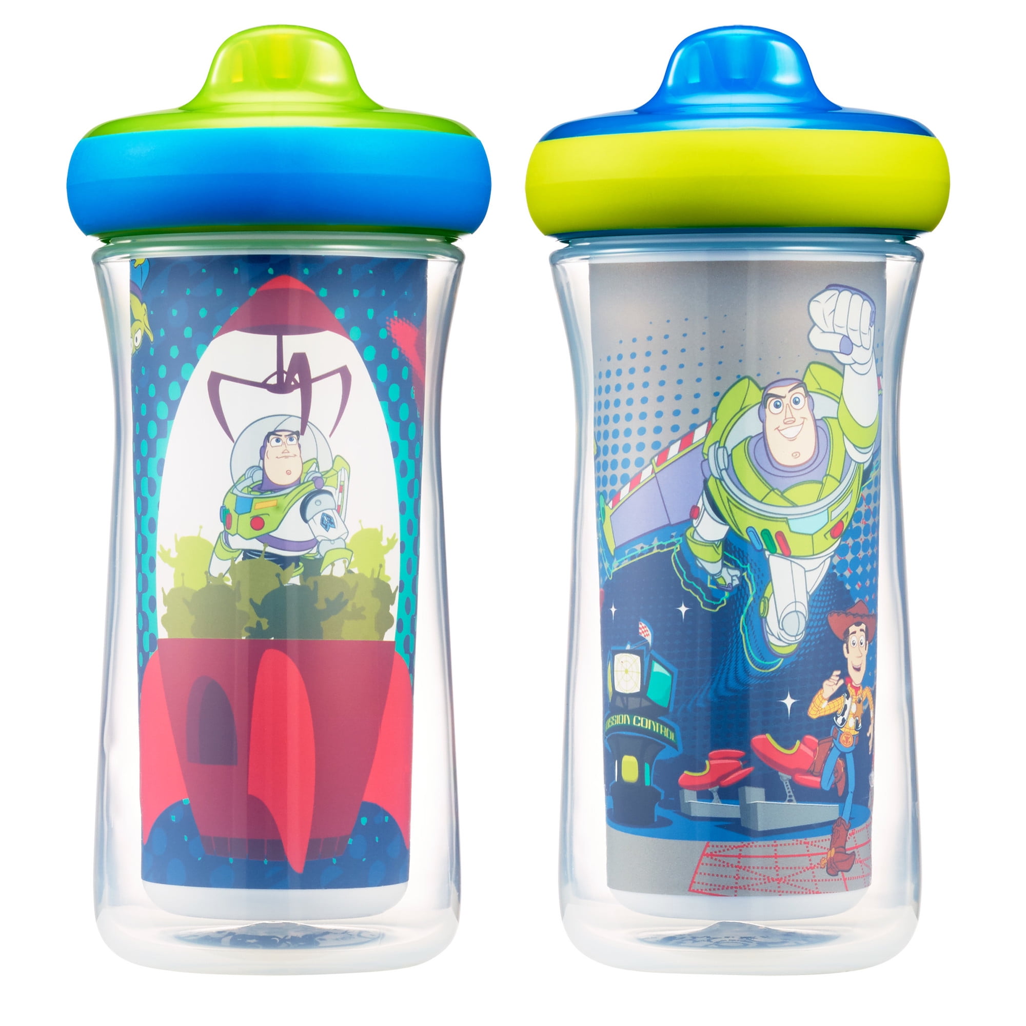 Disney Pixar Toy Story Insulated Hard Spout Sippy Cups With One Piece Lid,  9 Oz, 2 Pk 