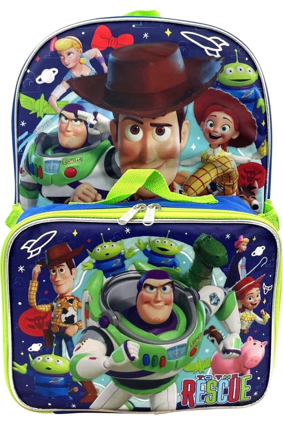 Disney Pixar Toy Story Kid's 16 Inch Backpack With Removable Lunch Box Set #A29845