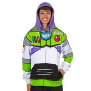 SEVEN TIMES SIX Disney Pixar Toy Story Men's I Am Buzz Lightyear Astronaut Costume Adult Sweatshirt Zip Hoodie