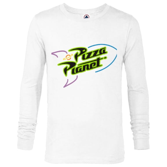 Disney Pixar Toy Story Pizza Planet Rocket Ship Neon T-Shirt - Long Sleeve T-Shirt for Men - Customized-White