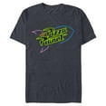 thumbnail image 1 of Disney Pixar Toy Story Pizza Planet Rocket Ship Neon T-Shirt- Short Sleeve Blended T-Shirt for Adults - Customized-Navy Heather, 1 of 5