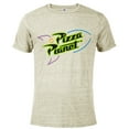 thumbnail image 1 of Disney Pixar Toy Story Pizza Planet Rocket Ship Neon T-Shirt- Short Sleeve Blended T-Shirt for Adults - Customized-Putty Snow Heather, 1 of 5