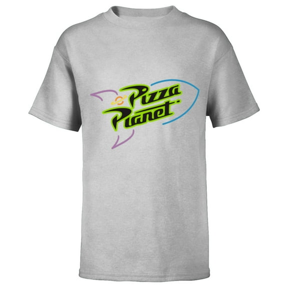 Disney Pixar Toy Story Pizza Planet Rocket Ship Neon T-Shirt - Short Sleeve T-Shirt for Kids - Customized-Athletic Heather