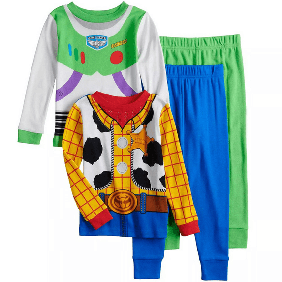Disney Pixar Toy Story Toddler Boy 4-Piece Woody & Buzz Pajama Set Size 2T