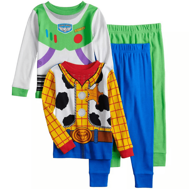 Disney Pixar Toy Story Toddler Boy 4-Piece Woody & Buzz Pajama Set Size ...