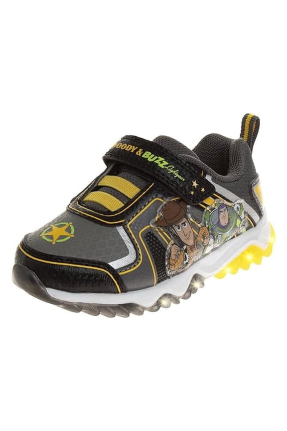 Pixar Toy Story Toddler Boys Light Up Sneakers, Black, Size: 8