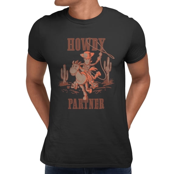 Disney Pixar Toy Story Woody & Alien Men's T Shirt (Black, S-XXXL)