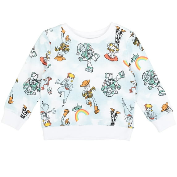 Disney Pixar Toy Story Woody Buzz Lightyear Bo Peep Little Girls French Terry Pullover Sweatshirt