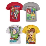Disney Pixar Toy Story Woody Buzz Lightyear Forky Rex Slinky Dog Big Boys 4 Pack T-Shirt White 12