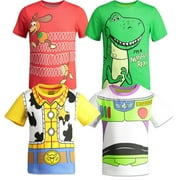 Disney Pixar Toy Story Woody Buzz Lightyear Slinky Dog Infant Baby Boys 4 Pack T-Shirts Infant to Big Kid