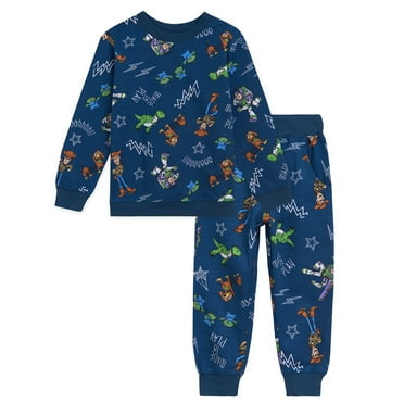Disney Pixar Toy Story Woody Buzz Lightyear Slinky Dog Little Boys French Terry Sweatshirt and Jogger Pants Set Toddler to Little Kid