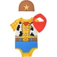 thumbnail image 1 of Disney Pixar Toy Story Woody Newborn Baby Boys Cosplay Bodysuit Hat and Bib 3 Piece Newborn to Infant, 1 of 5