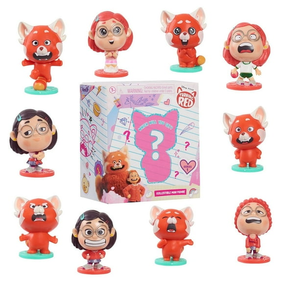 Disney and Pixar Turning Red Collectible Figures, Series 1 Blind Bag Movie Collectibles, Officially Licensed Kids Toys for Ages 3 Up, Gifts and Presents