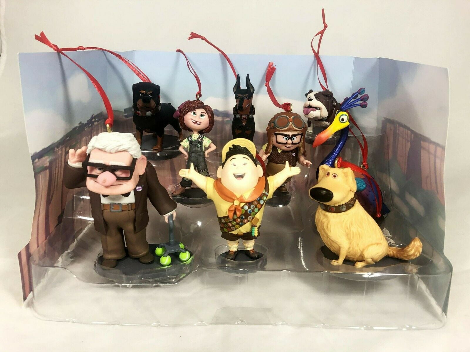 Disney Pixar Up Christmas Ornaments Figure 9pc Set Dug Kevin Carl Ellie Russel