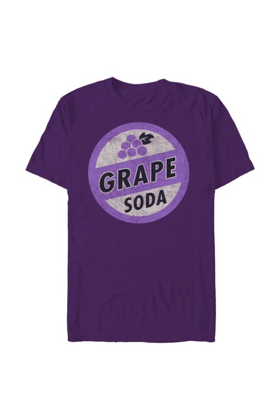 Disney Pixar Up Grape Soda Bottle Cap Pin T-Shirt- Short Sleeve Blended T-Shirt for Adults - Customized-Purple