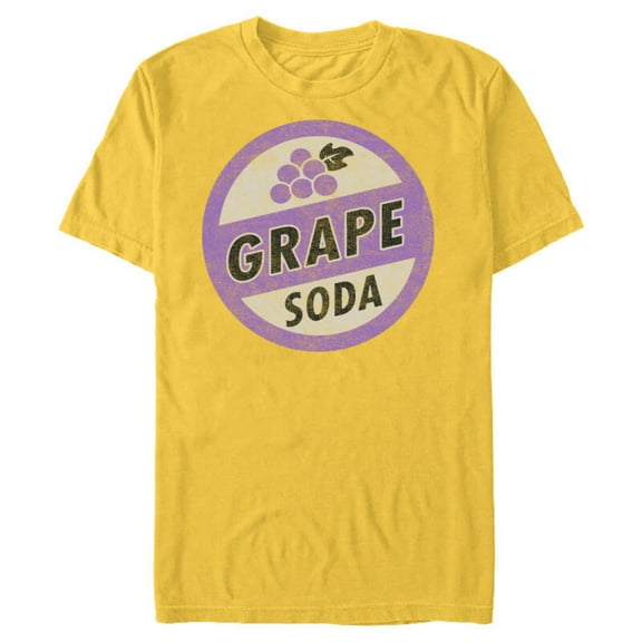 Disney Pixar Up Grape Soda Bottle Cap Pin T-Shirt- Short Sleeve Blended T-Shirt for Adults - Customized-Yellow