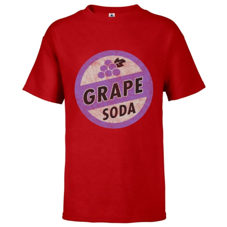 Disney Pixar Up Grape Soda Bottle Cap Pin T-Shirt - Short Sleeve T-Shirt for Kids - Customized-Red