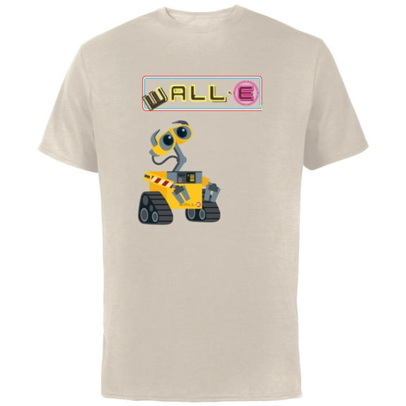 Disney Pixar WALL-E Neon Sign T-Shirt - Short Sleeve Cotton T-Shirt for Adults - Customized-Natural