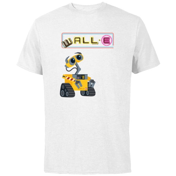 Disney Pixar WALL-E Neon Sign T-Shirt - Short Sleeve Cotton T-Shirt for Adults - Customized-White