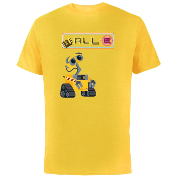 Disney Pixar WALL-E Neon Sign T-Shirt - Short Sleeve Cotton T-Shirt for Adults - Customized-Yellow