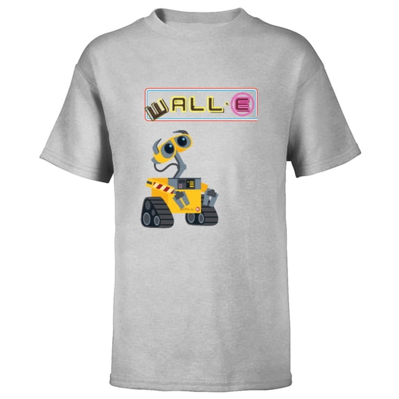 Disney Pixar WALL-E Neon Sign T-Shirt - Short Sleeve T-Shirt for Kids - Customized-Athletic Heather