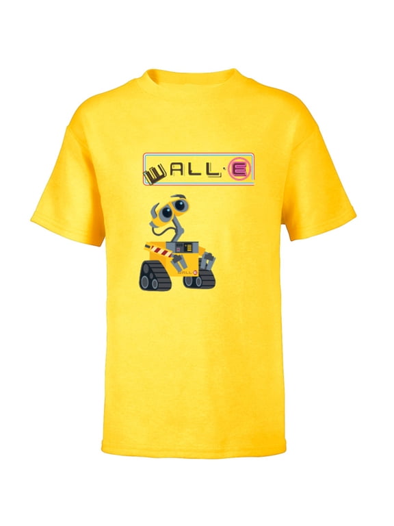 Disney Pixar WALL-E Neon Sign T-Shirt - Short Sleeve T-Shirt for Kids - Customized-Yellow