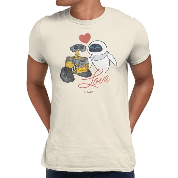 Disney Pixar Wall-E Men's Love Eve T-Shirt (Light Blue, S-XXXL)