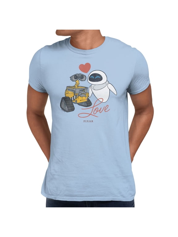 Pixar Wall-E Men's Love Eve T-Shirt (Light Blue, S-XXXL)