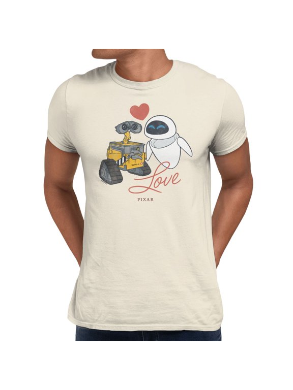 Pixar Wall-E Men's Love Eve T-Shirt (Natural, S-XXXL)