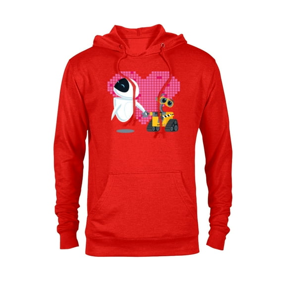 Disney Pixar Wall-E and Eve Geometric Heart T-Shirt - Pullover Hoodie for Adults - Customized-Red Heather