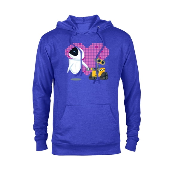 Disney Pixar Wall-E and Eve Geometric Heart T-Shirt - Pullover Hoodie for Adults - Customized-Royal Heather