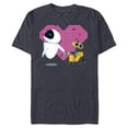 thumbnail image 1 of Disney Pixar Wall-E and Eve Geometric Heart T-Shirt- Short Sleeve Blended T-Shirt for Adults - Customized-Navy Heather, 1 of 5