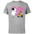 thumbnail image 1 of Disney Pixar Wall-E and Eve Geometric Heart T-Shirt - Short Sleeve Cotton T-Shirt for Adults - Customized-Athletic Heather, 1 of 5
