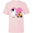 thumbnail image 1 of Disney Pixar Wall-E and Eve Geometric Heart T-Shirt - Short Sleeve T-Shirt for Kids - Customized-Soft Pink, 1 of 5