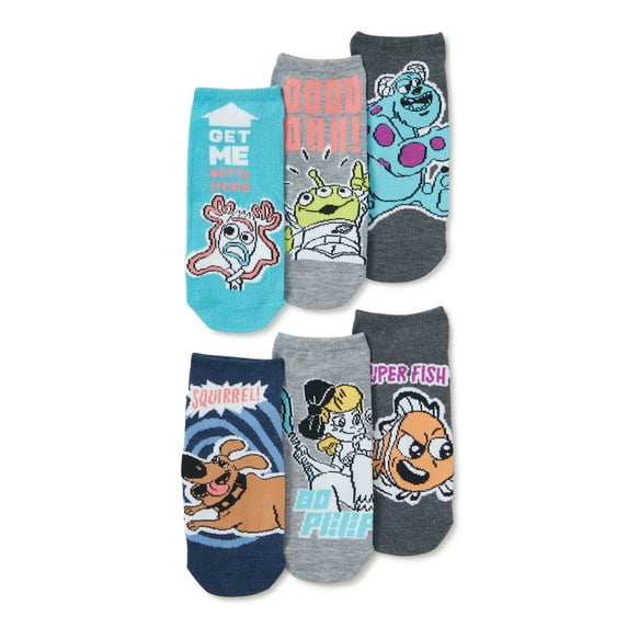 Disney Pixar Women's No Show Socks, 6-Pack