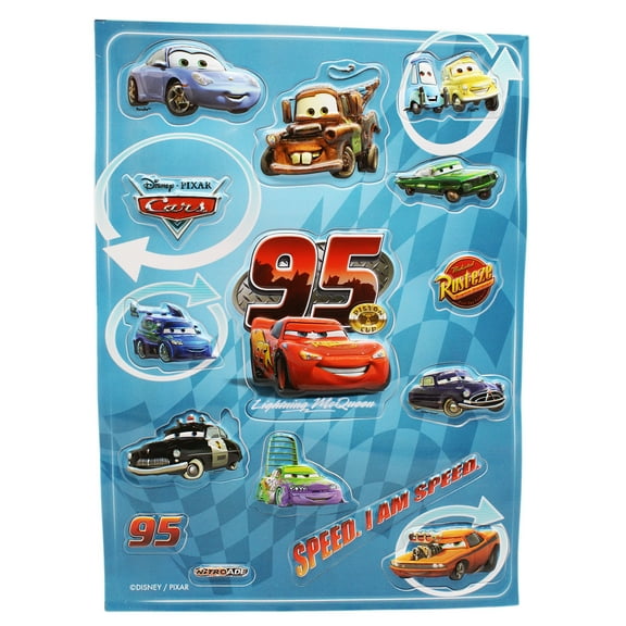 Disney Pixar's Cars 3D Texture Raised Movie Stickers (15 Stickers)