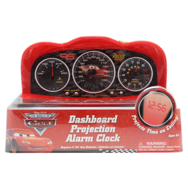 Disney Cars ガラス製 置き時計　超レア！ Disney Pixar's Cars Lightning McQueen Dashboard Projection Digital