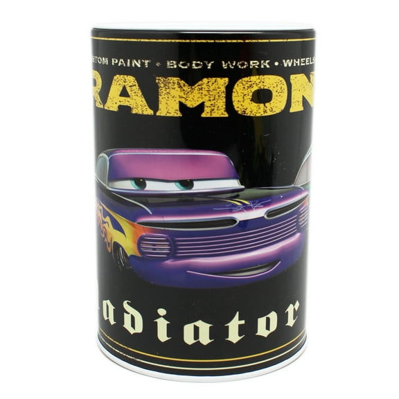 Disney Pixar's Cars Ramone's Customs Black Cylindrical Kids Coin Bank
