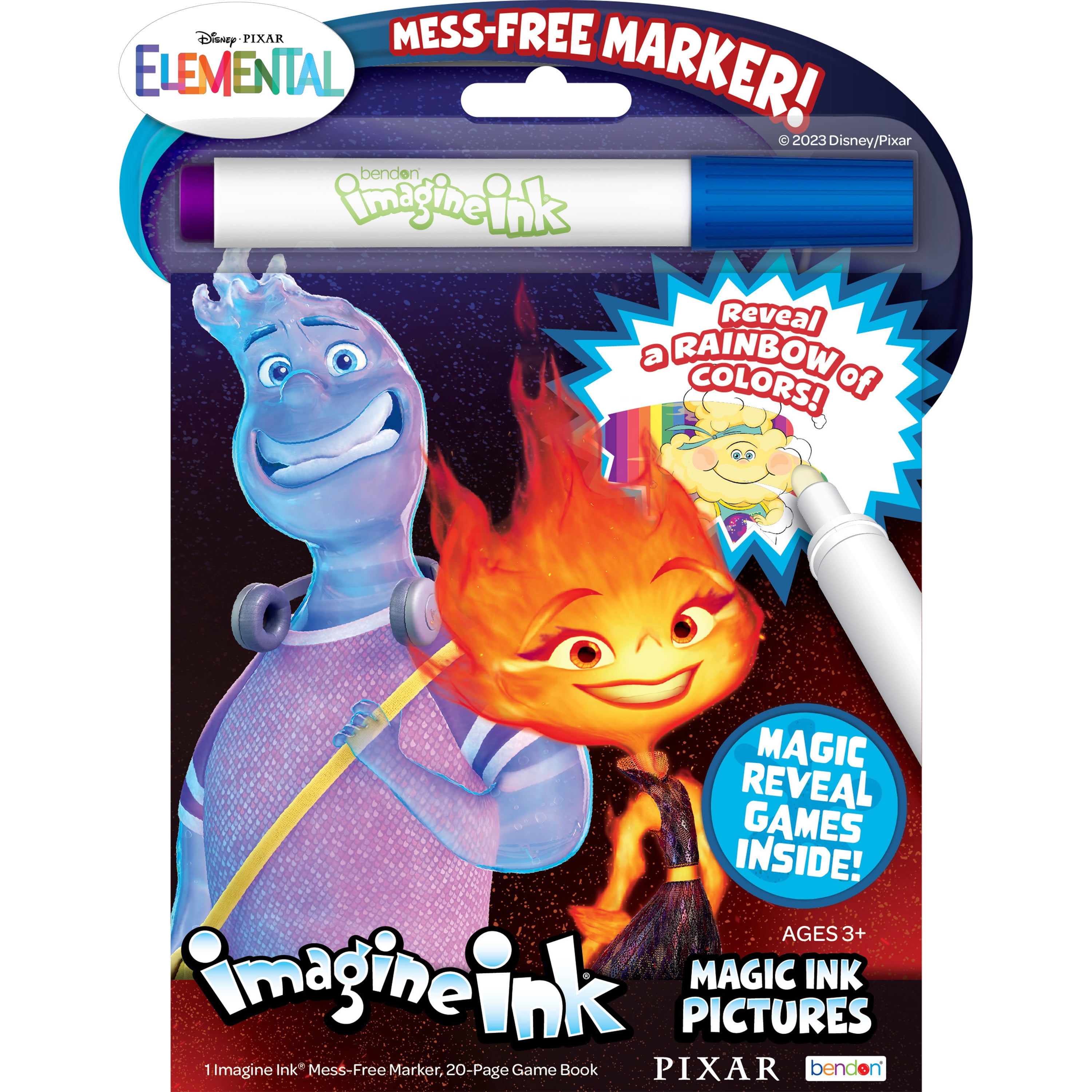 Disney Pixar's Elemental 20Page Imagine Ink Coloring Pad with Mess Free Marker; Full Case of 12