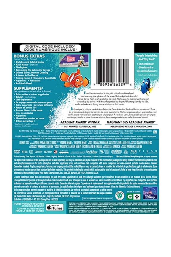Pixar's Finding Nemo (Blu-ray + DVD + Digital)
