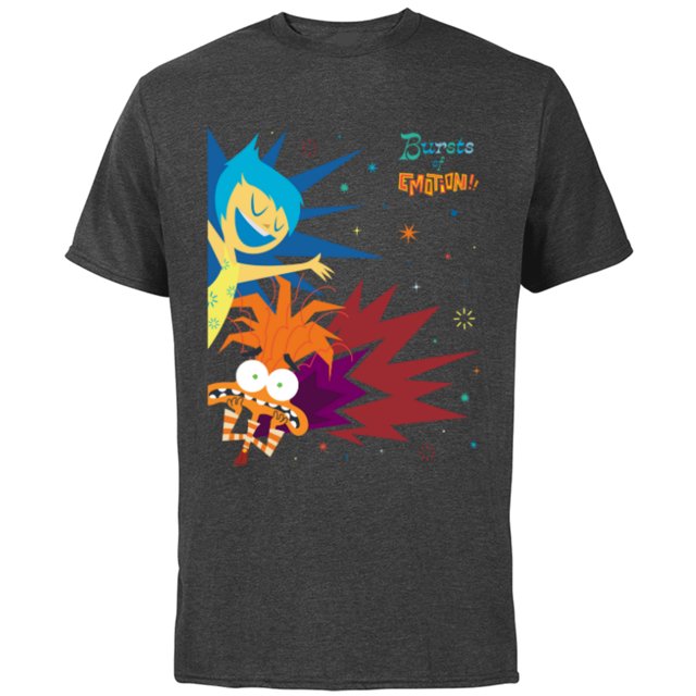 Disney & Pixar’s Inside Out 2 Joy Anxiety Bursts of Emotion - Short Sleeve Cotton T-Shirt for Adults - Customized-Charcoal