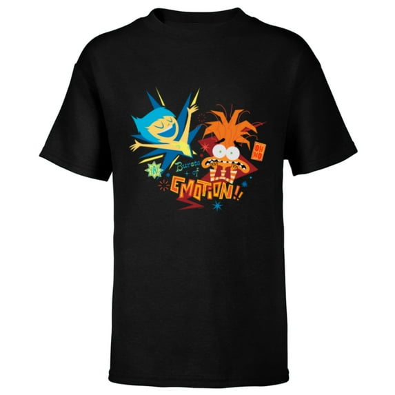 Disney & Pixar’s Inside Out 2 Joy Anxiety Bursts of Emotion- Short Sleeve T-Shirt for Kids - Customized-Black
