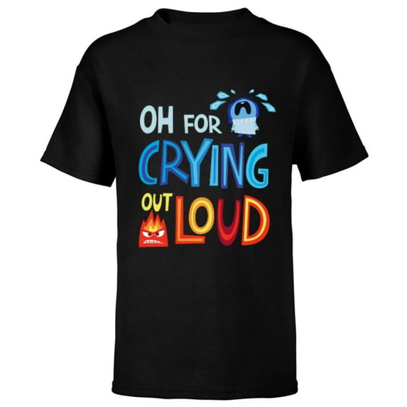 Disney & Pixar’s Inside Out 2 Sadness Anger Crying Out Loud- Short Sleeve T-Shirt for Kids - Customized-Black