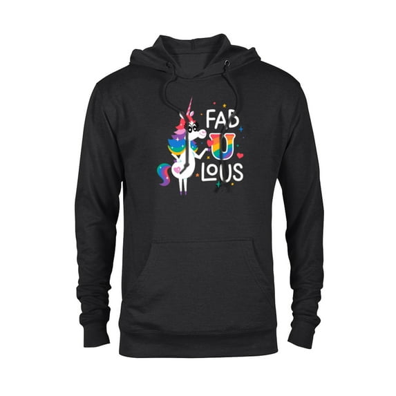 Disney & Pixar’s Inside Out Rainbow Unicorn Fab U Lous Pride - Pullover Hoodie for Adults - Customized-Black