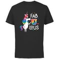 thumbnail image 1 of Disney & Pixar’s Inside Out Rainbow Unicorn Fab U Lous Pride - Short Sleeve Cotton T-Shirt for Adults - Customized-Black, 1 of 5